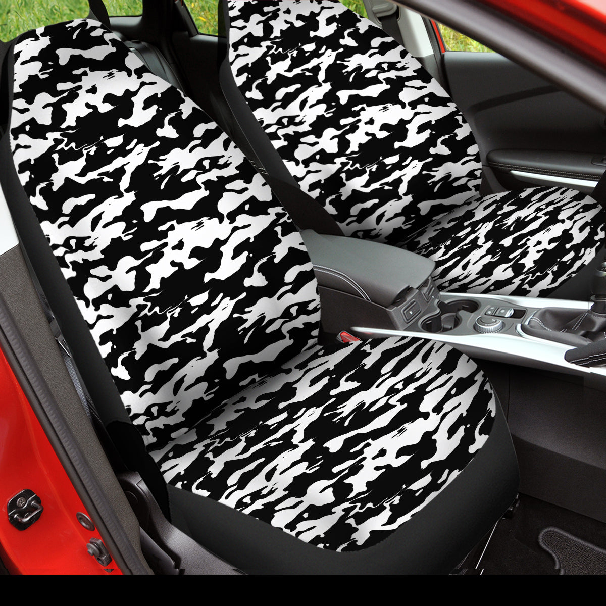 Camo Car Seat Covers Camouflage Set of 2 Seat Protectors Universal Fit For Car SUV Bucket Seats, Camo 0105 - Delicate Leather