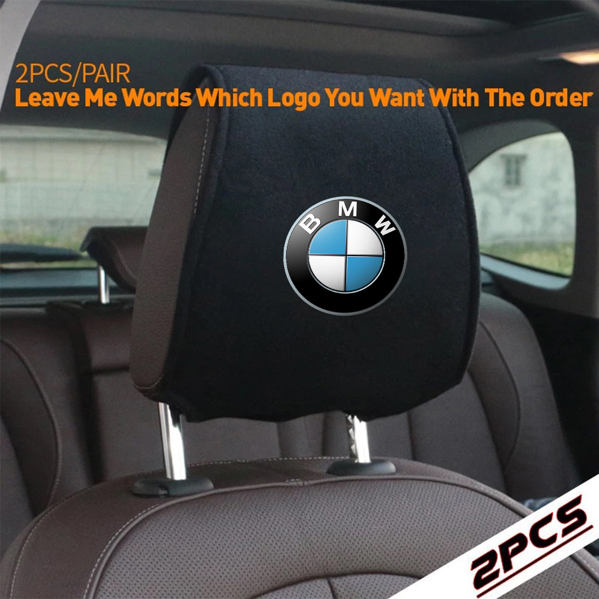 Car Seat Headrest Cover Breathable Flexible Headrest Covers Velcro Auto Headrest Covers Universal Fit, Custom For Your Cars, Car Accessories KX13998 - Delicate Leather