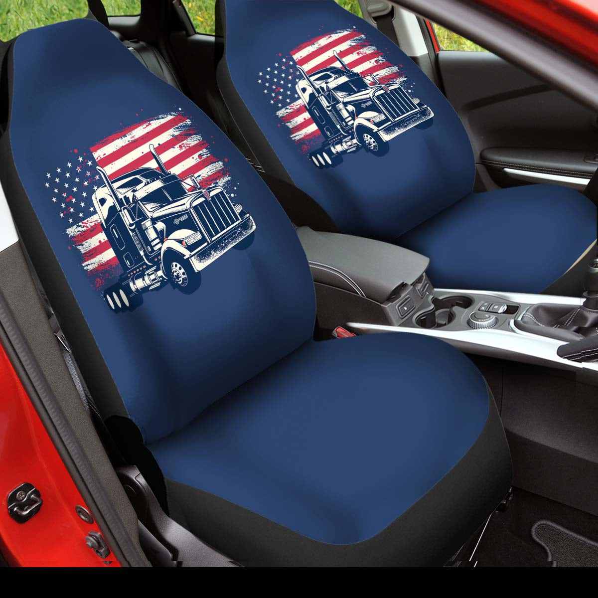 American Freedom Flag Car Seat Cover – Patriotic Style Interior Seat Protector, American Flag And Truck Car Seat Cover, Gift 06 - Delicate Leather