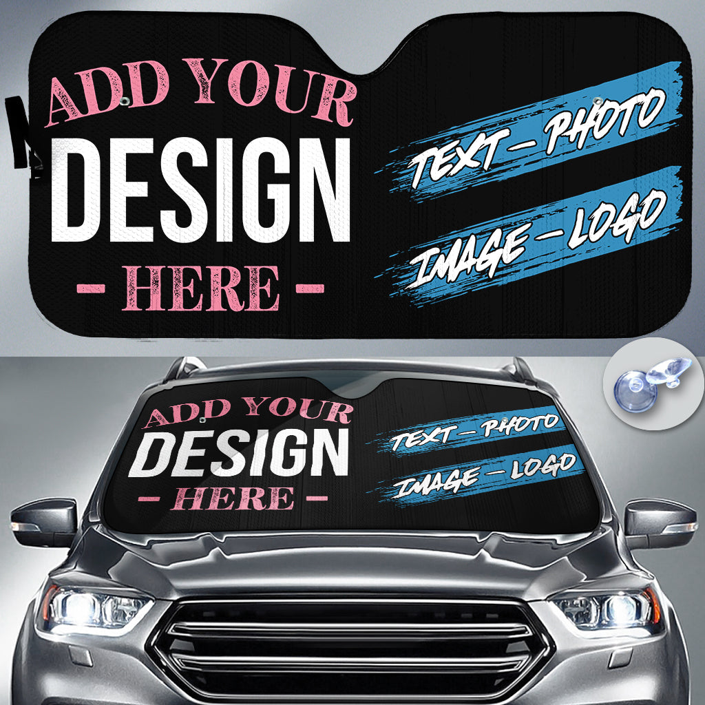 Custom SunShade for Car Personalized Sun Shade for Vehicle Windshield Protector Design Your Own Text Image Photo Business Advertising Logo - Delicate Leather