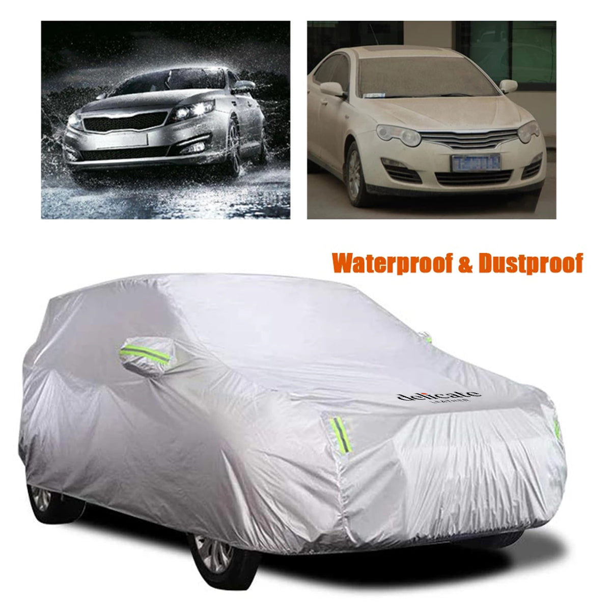 Car Cover Waterproof All Weather for Automobiles, Custom fit for Car, Outdoor Full Cover Rain Sun UV Protection - Delicate Leather