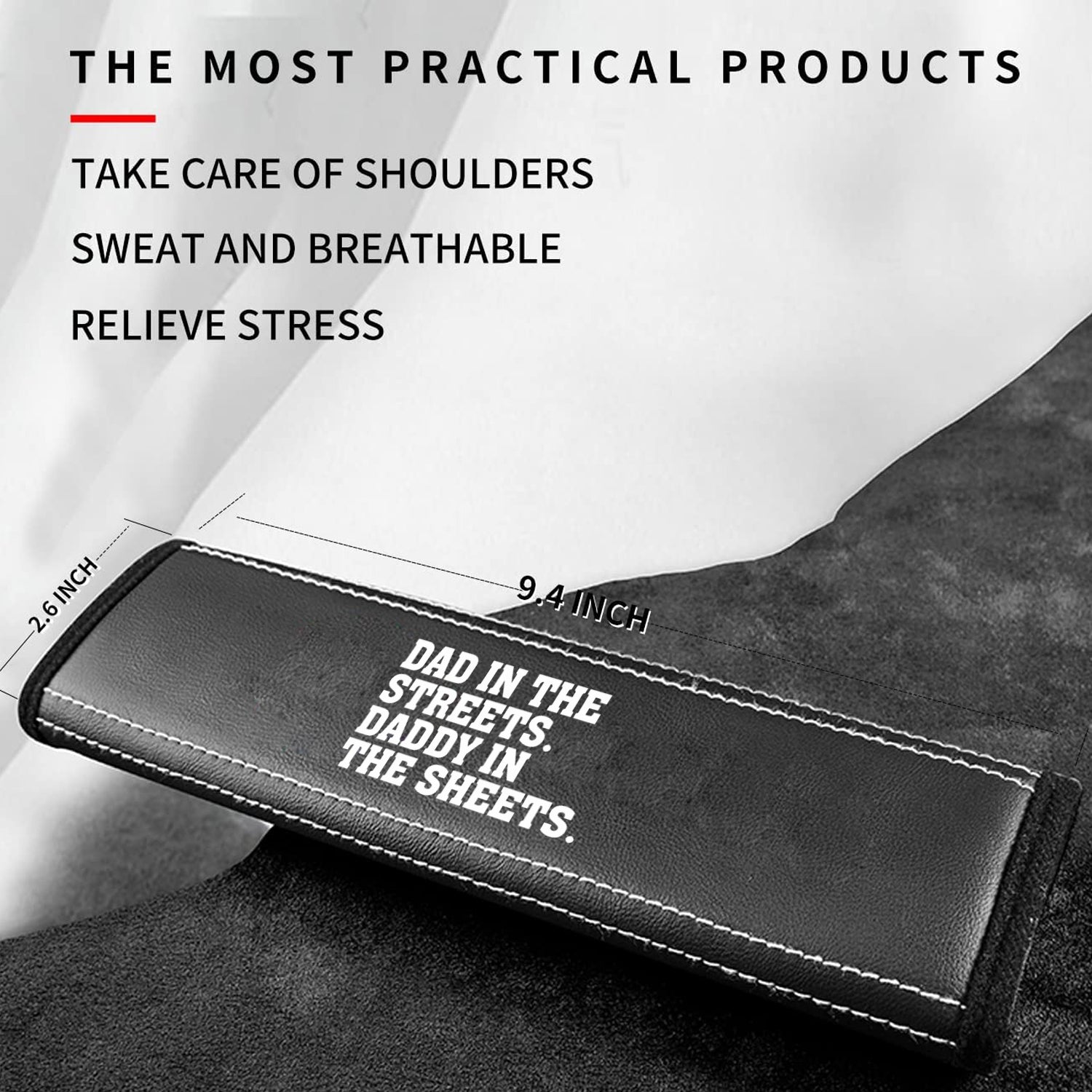 Dad In The Streets. Daddy In The Sheets Car Seat Belt Covers (2PCS), Custom For Your Cars, Microfiber Leather Seat Belt Shoulder Pads for More Comfortable Driving, Father's Day Gift, Car Accessories - Delicate Leather