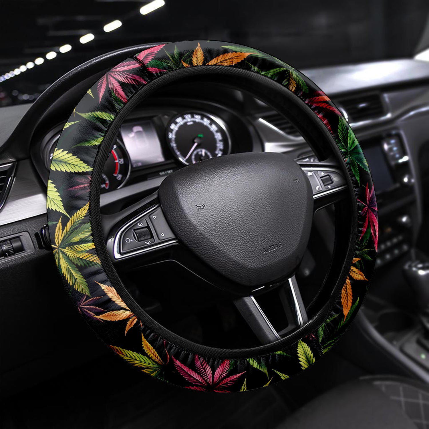 Tropical Rainforest, Forest Botanical, Car Steering Wheel Cover Update Version, Forest Botanical Custom-Fit for Car, Premium Leather Car Steering Wheel Cover , Car Accessories, Tropical 04 - Delicate Leather