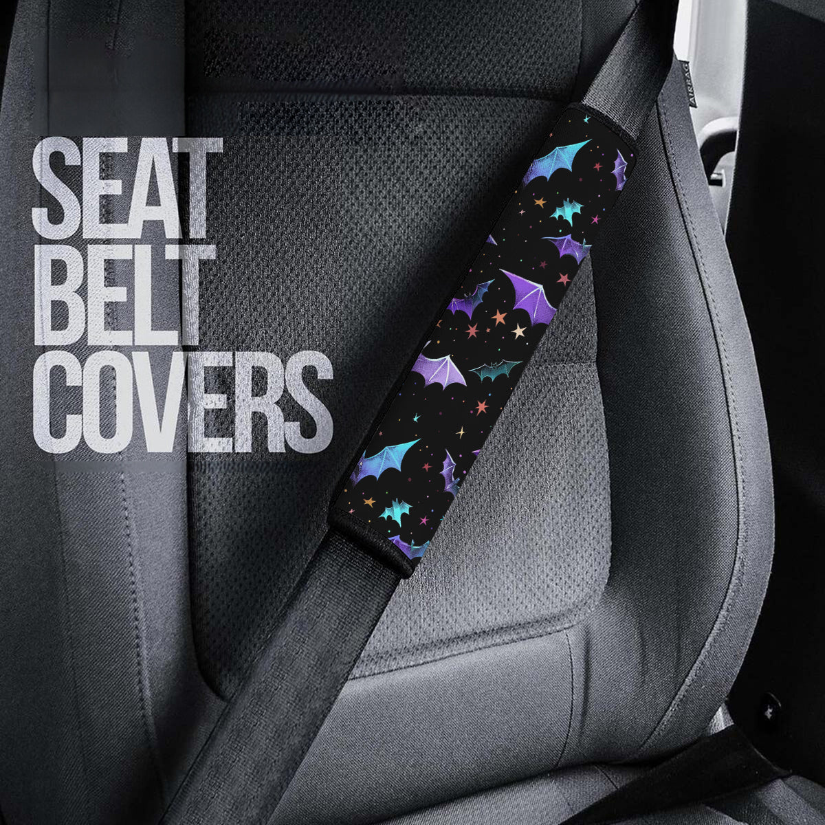 Happy Halloween Seat Belt Covers (2PCS) , Microfiber Leather Seat Belt Shoulder Pads for More Comfortable Driving, Halloween 03