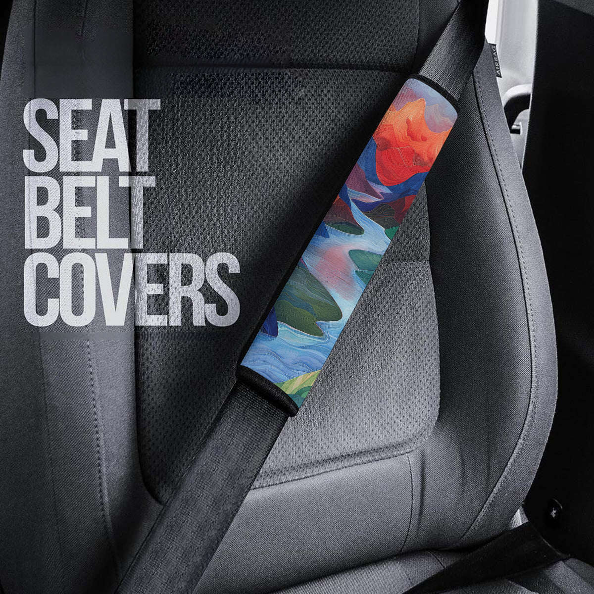 Boho Mountain Seat Belt Covers (2PCS) , Microfiber Leather Seat Belt Shoulder Pads for More Comfortable Driving, Boho 11 - Delicate Leather