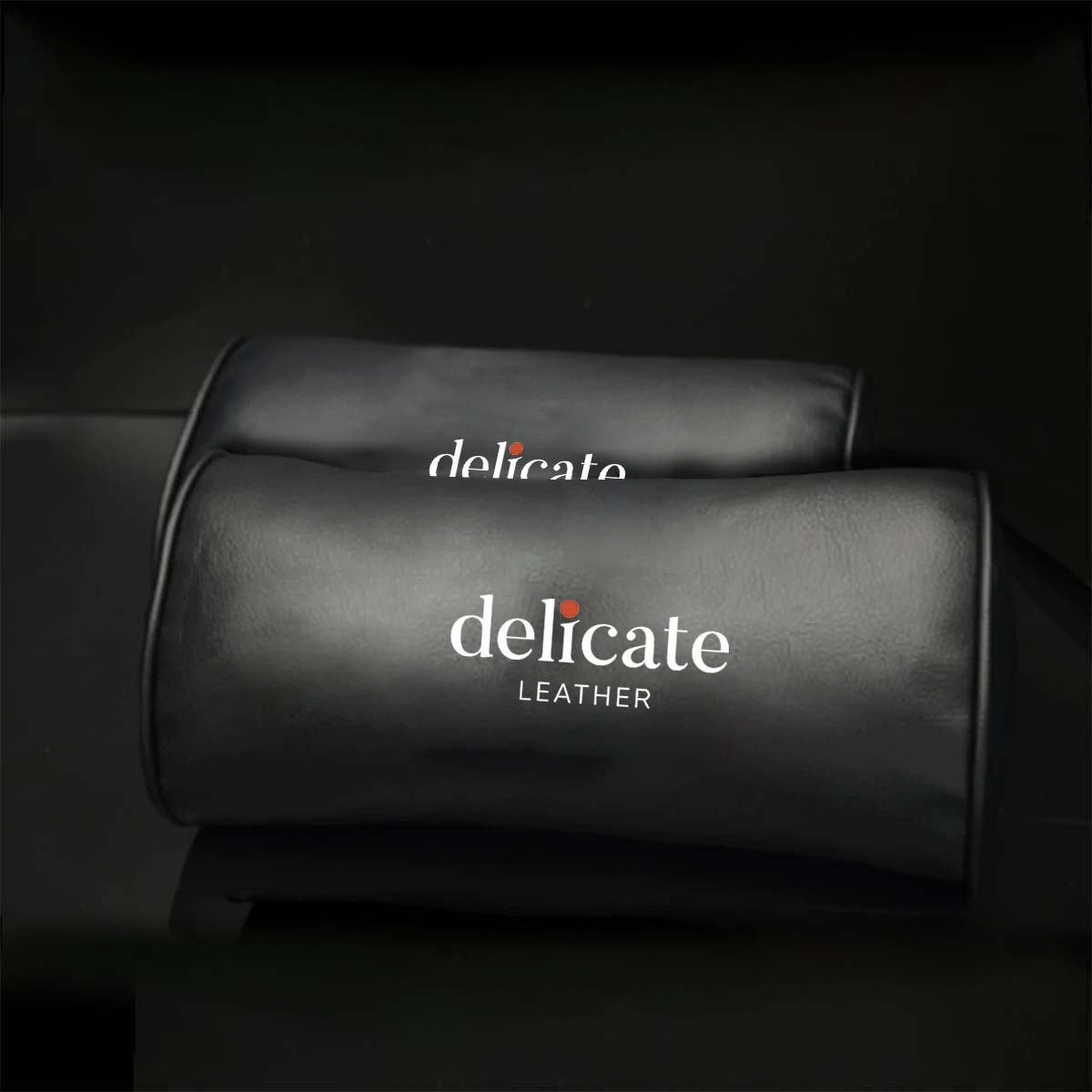 Custom Text and Logo Neck Pillow, Fit with Cars, Car Seat Headrest Neck Rest Cushion for Driving Seat Auto Head Rest Neck Support - Delicate Leather