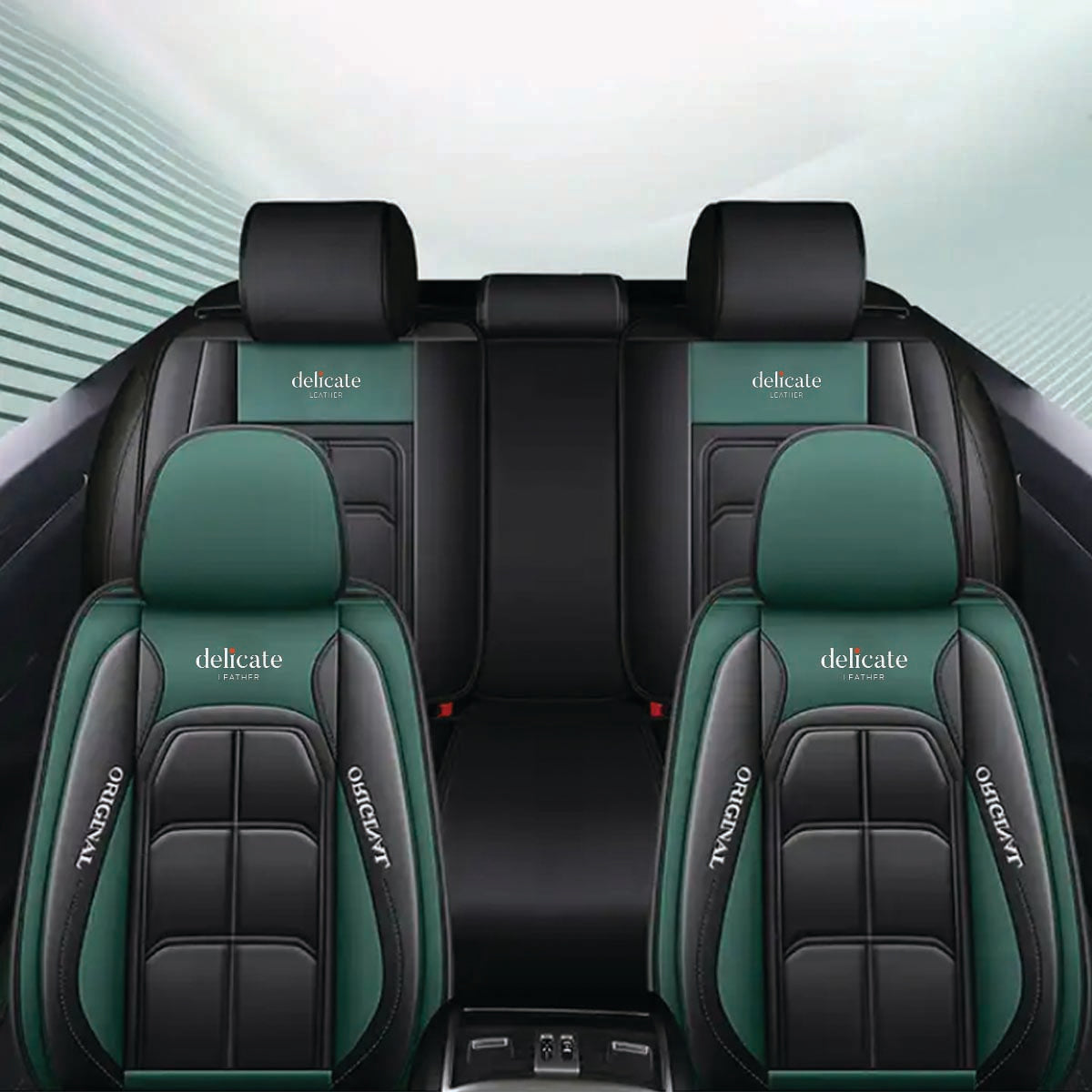 Delicate Leather Car Seat Covers Universal Waterproof Custom-Fit 5D Leather Car Seat Covers, Four-Season Durability, Complete 13-Piece Set for Five Seats - Delicate Leather