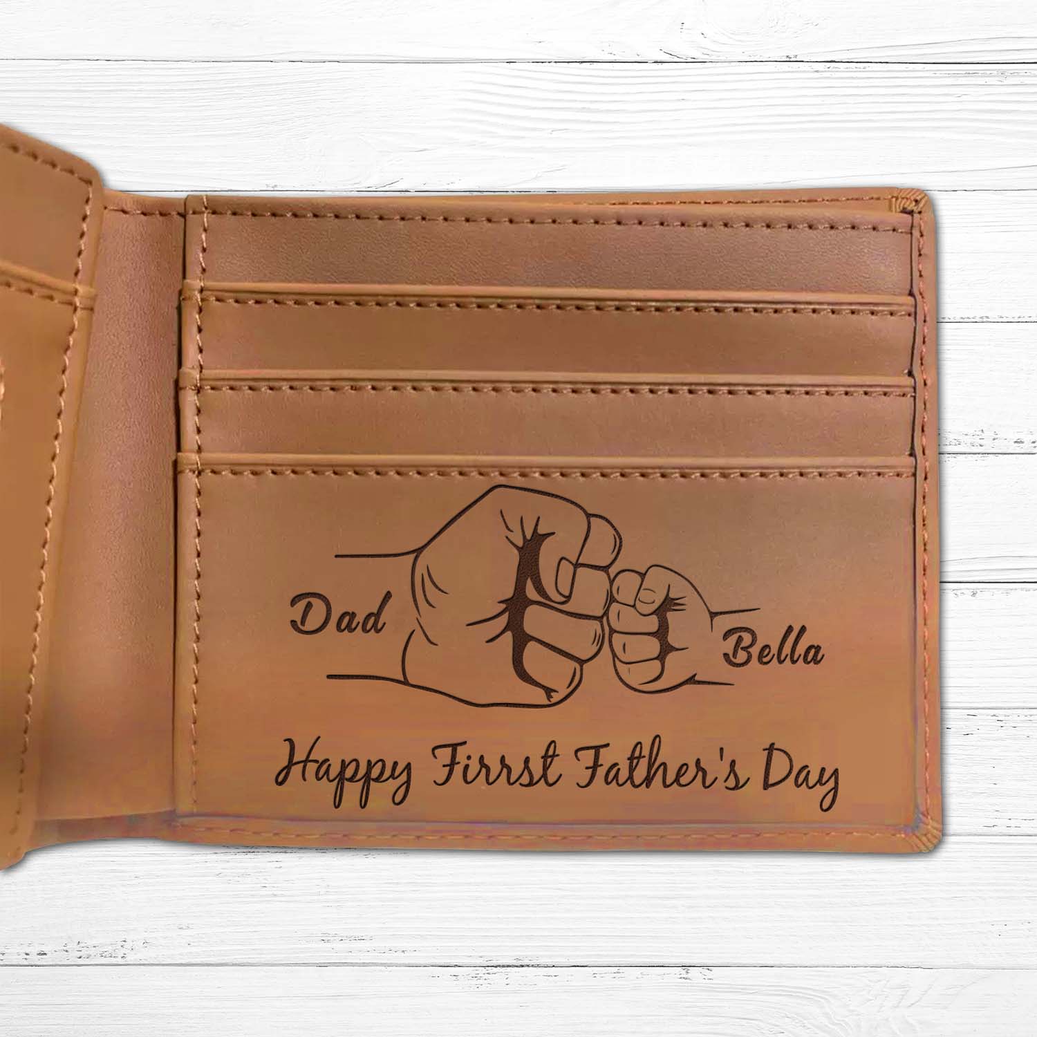 Personalized Wallet Men, Leather Wallet For Men, Custom  Engraved Wallet, Personalized Gifts For Him, Fathers Day Gifts, Husband, Boyfriend, Dad - Delicate Leather