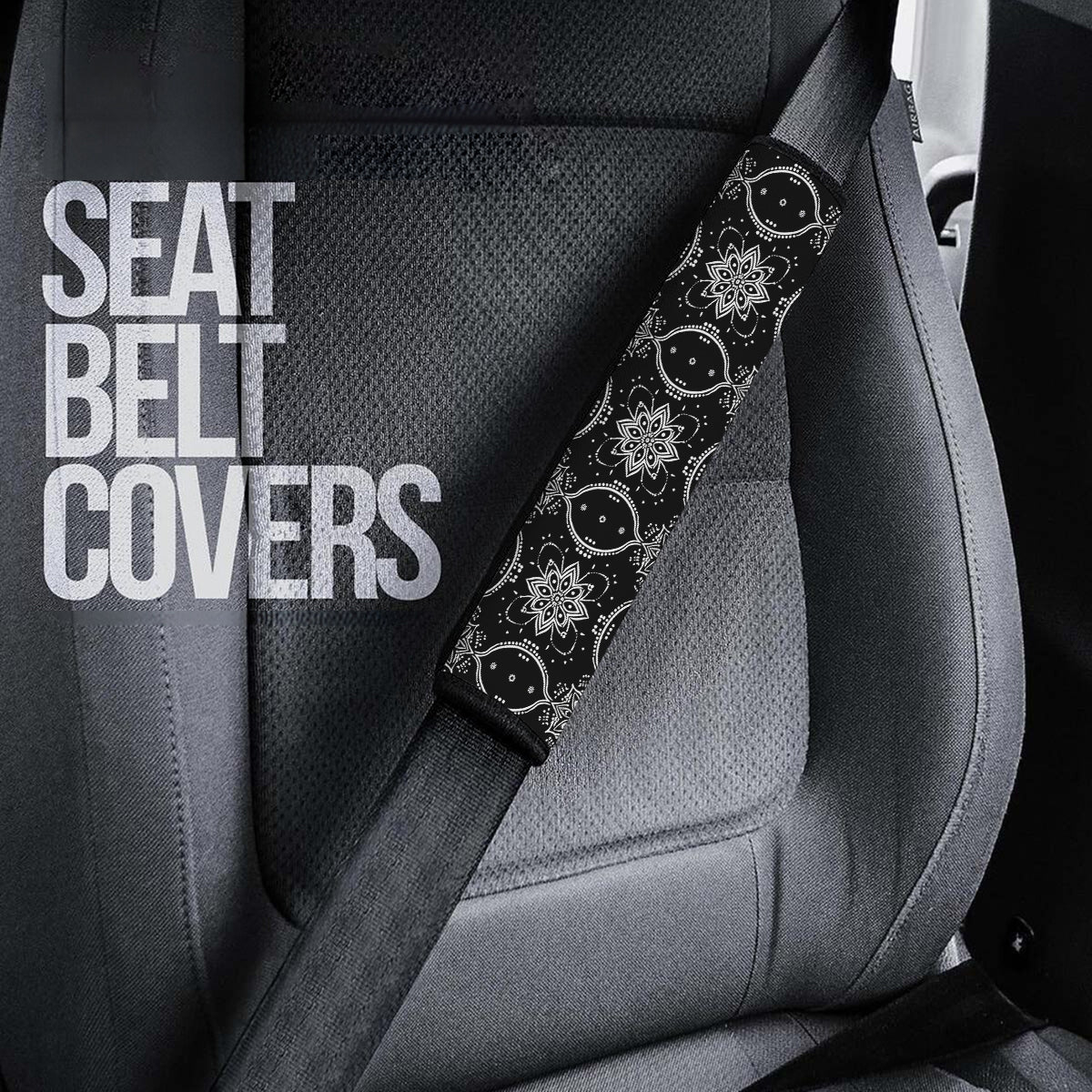 Mandala Boho Seat Belt Covers (2PCS) , Microfiber Leather Seat Belt Shoulder Pads for More Comfortable Driving, Boho 07 - Delicate Leather