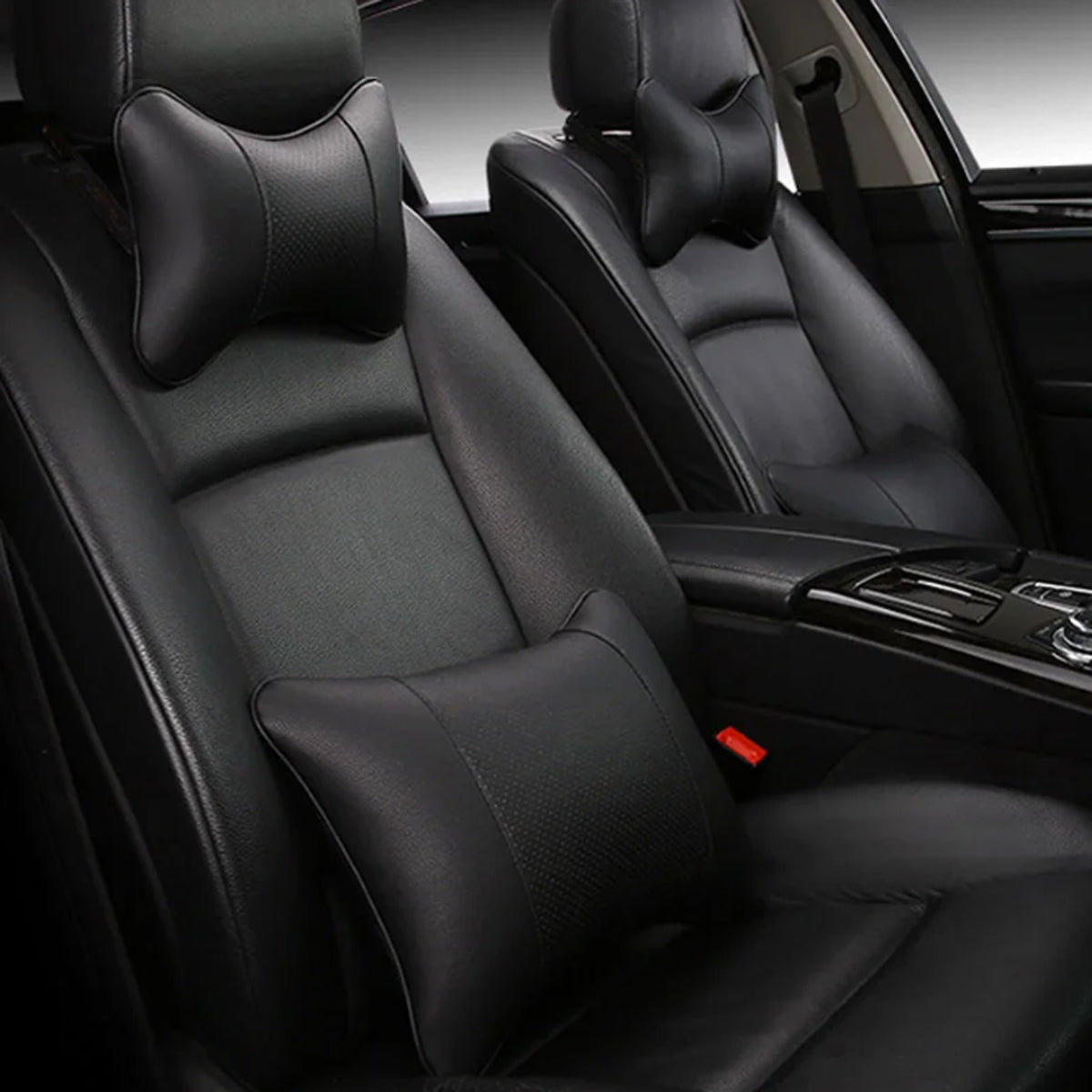 Universal Car Neck Pillow for Comfortable Support - Compatible with Most Auto Accessories and Filled with Fiber Material - Delicate Leather