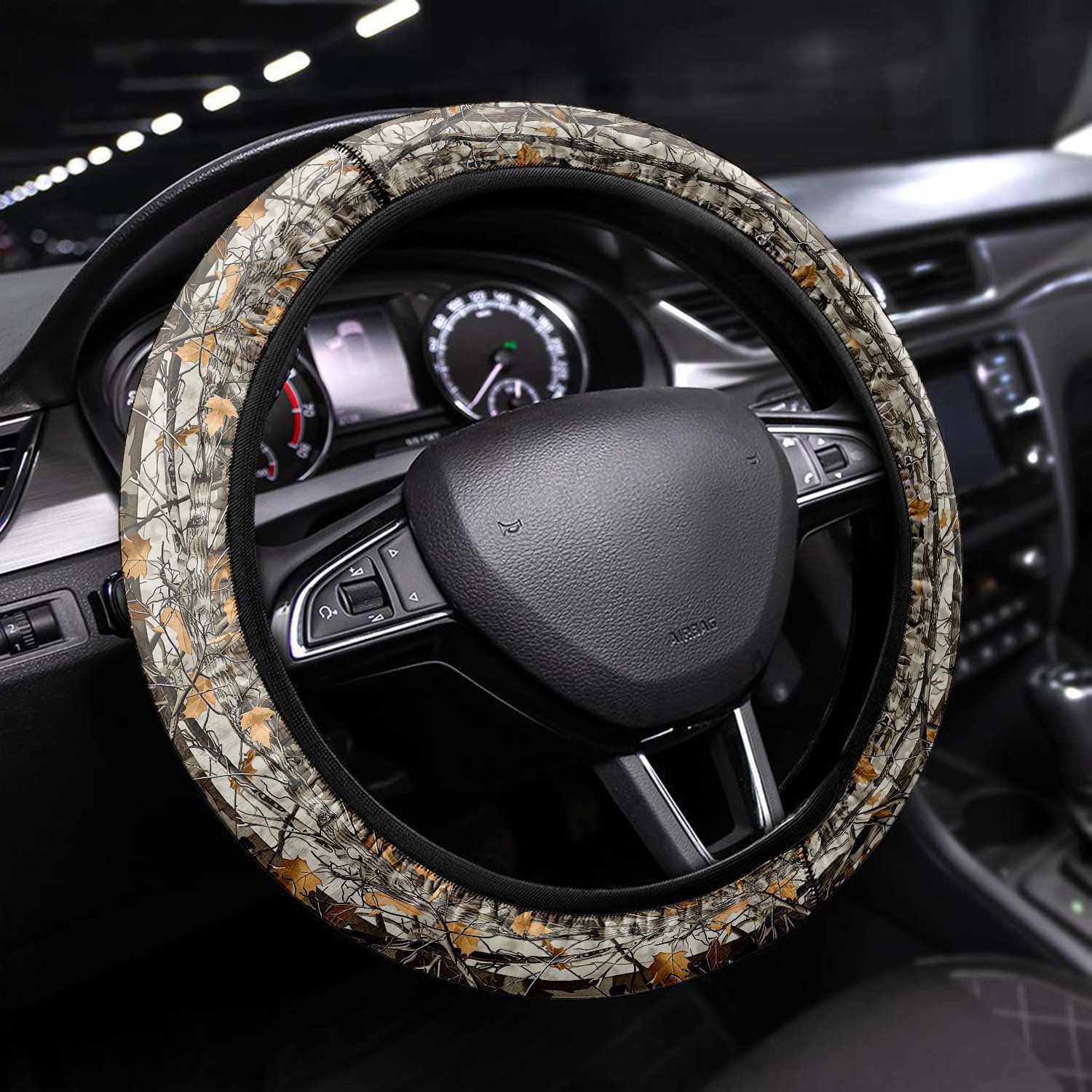 Car Steering Wheel Cover Update Version, Camo Camouflage Custom-Fit for Car, Premium Leather Car Steering Wheel Cover , Car Accessories, Camo 14 - Delicate Leather