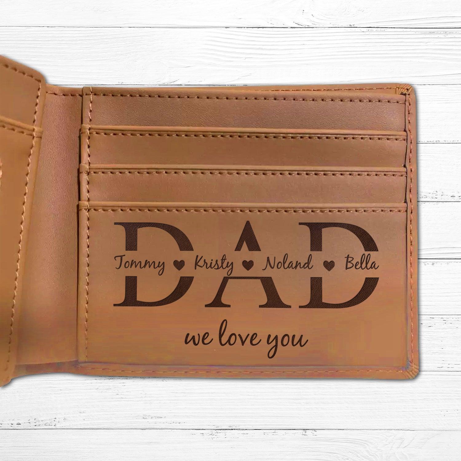 Personalized Wallet Men, Leather Wallet For Men, Custom  Engraved Wallet, Personalized Gifts For Him, Fathers Day Gifts, Husband, Boyfriend - Delicate Leather