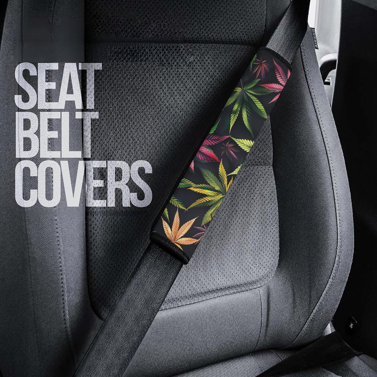 Tropical Rainforest Seat Belt Covers (2PCS), Forest Botanical Microfiber Leather Seat Belt Shoulder Pads for More Comfortable Driving, Tropical 04 - Delicate Leather