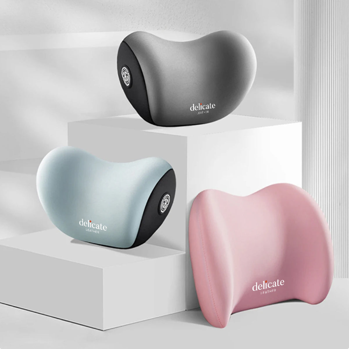 Delicate Leather Neck Pillow, Memory Foam Cervical Car Seat Headrest Neck Rest Cushion for Driving Seat Auto Head Rest Neck Support - Delicate Leather