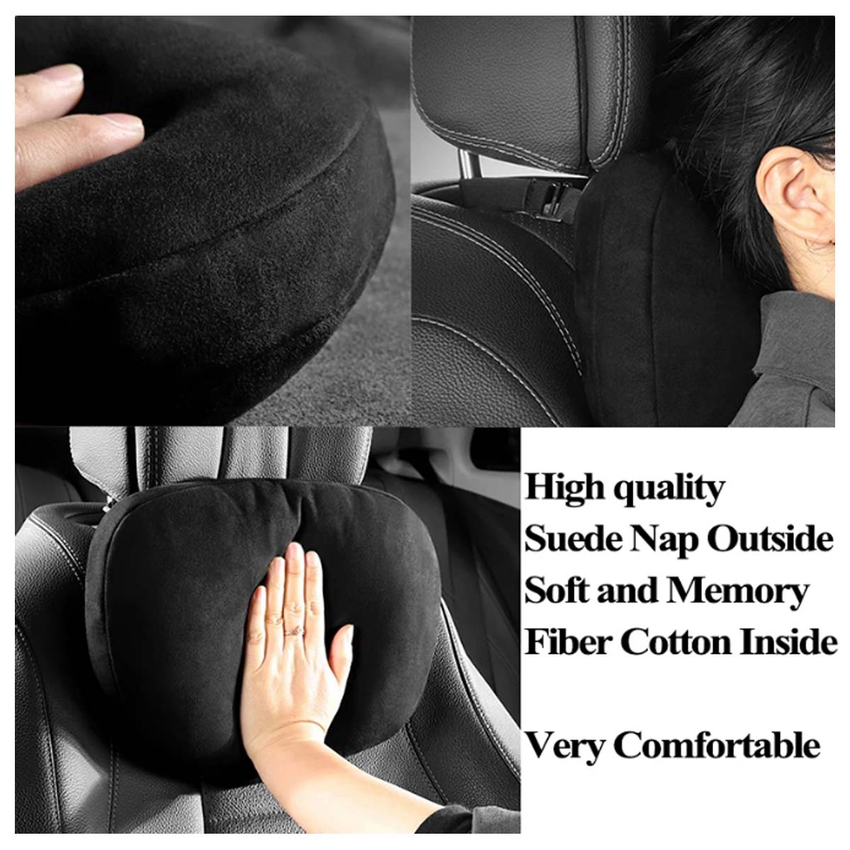 Delicate Leahter Car Seat Headrest Neck Pillow: Premium Accessories for Enhanced Comfort - Delicate Leather