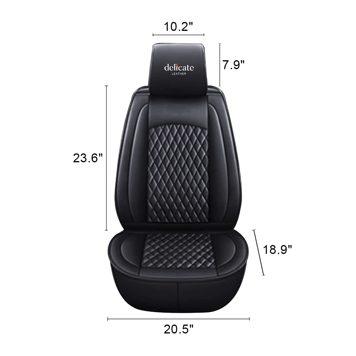 Delicate Leather Car Seat Covers Full Set, Custom For All Cars, Waterproof Leather Front Rear Seat Automotive Protection Cushions - Delicate Leather