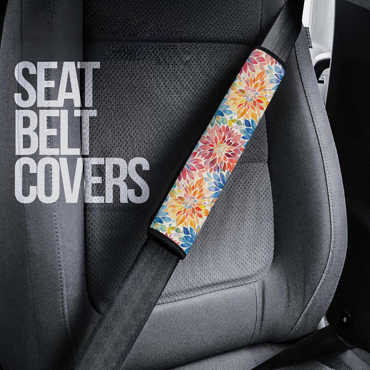 Mandala Boho Seat Belt Covers (2PCS) , Microfiber Leather Seat Belt Shoulder Pads for More Comfortable Driving, Boho 10 - Delicate Leather