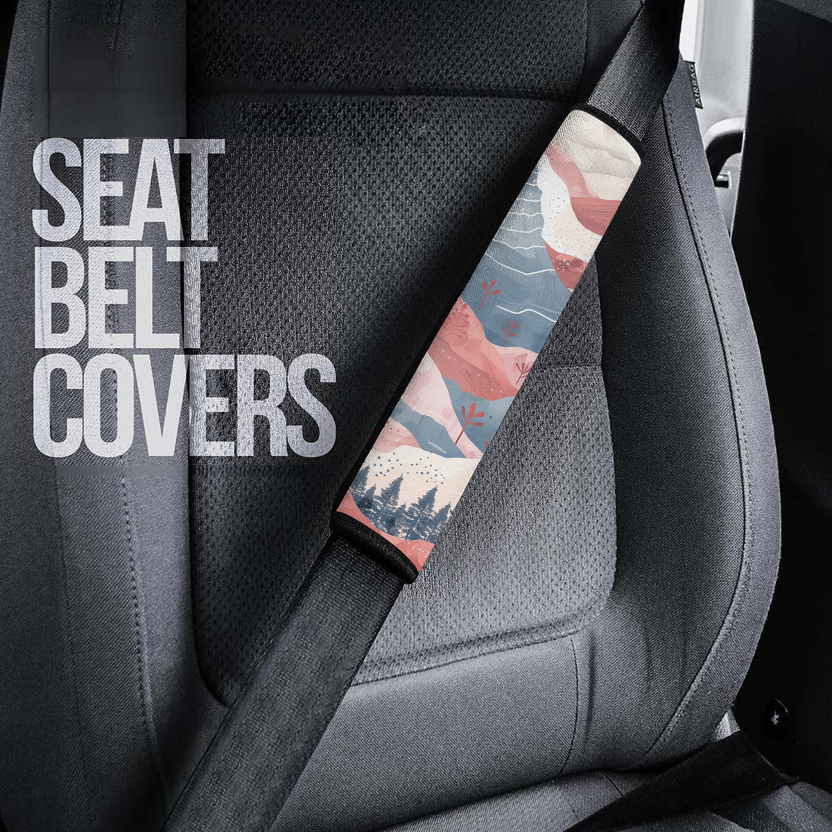 Boho Mountain Seat Belt Covers (2PCS) , Microfiber Leather Seat Belt Shoulder Pads for More Comfortable Driving, Boho 01 - Delicate Leather