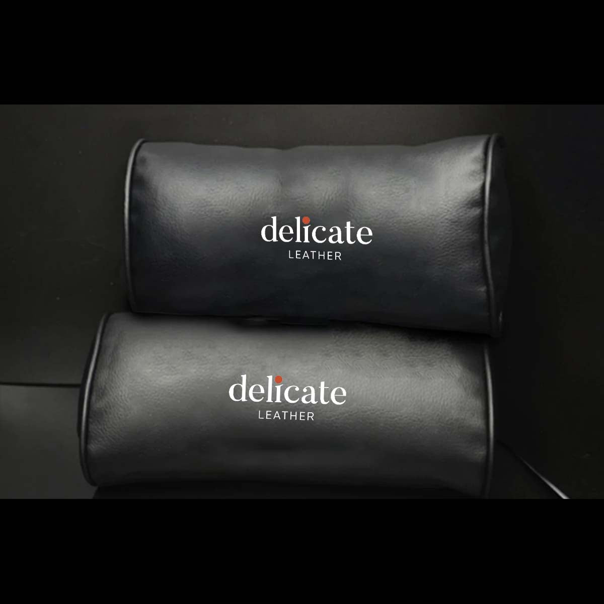 Custom Text and Logo Neck Pillow, Fit with Cars, Car Seat Headrest Neck Rest Cushion for Driving Seat Auto Head Rest Neck Support - Delicate Leather