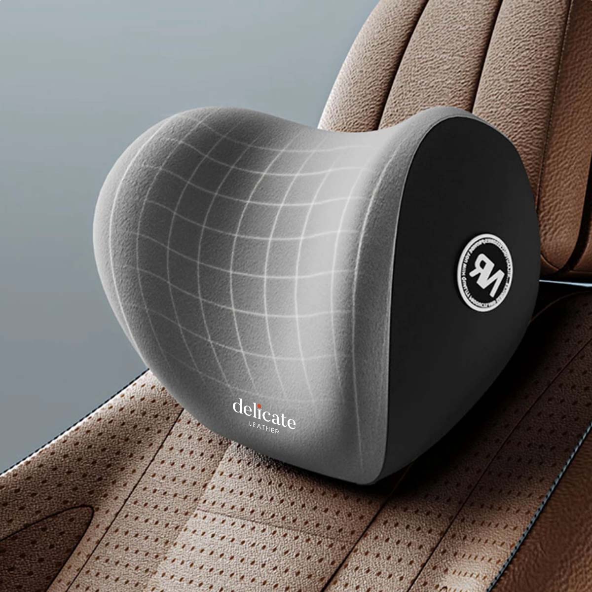 Delicate Leather Car Neck Headrest Pillow: Premium Memory Foam Support Cushion for Ultimate Comfort, Breathable Travel Companion, Lumbar Pillow Included - Universal Car Supplies - Delicate Leather