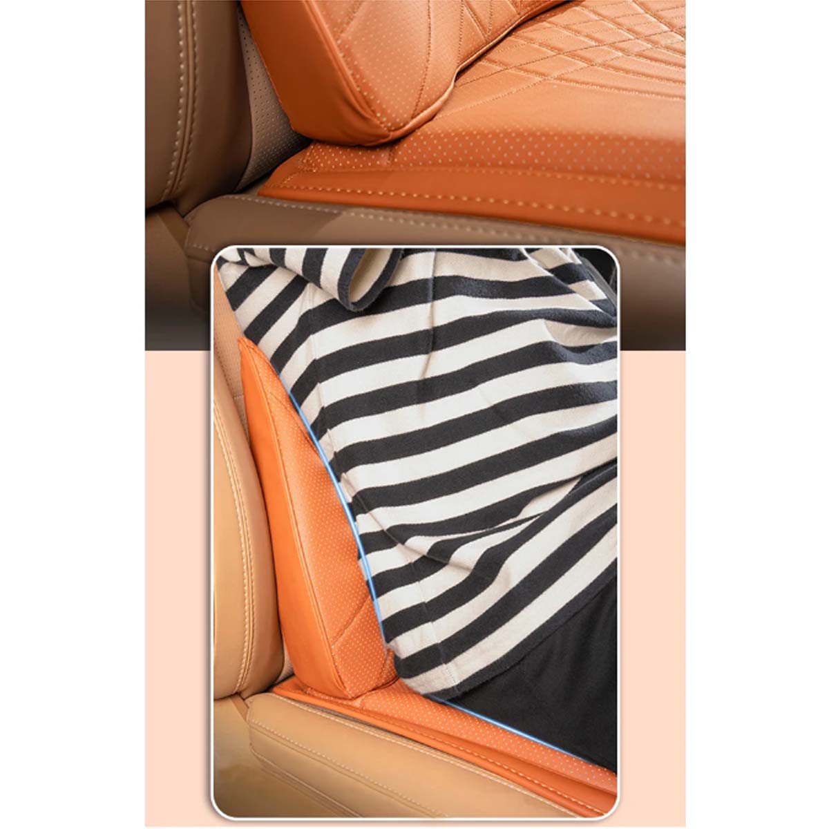 Nappa Leather Car Headrest Neck Pillow: Soft Seat Lumbar Support Waist Pillow for Enhanced Comfort - Delicate Leather