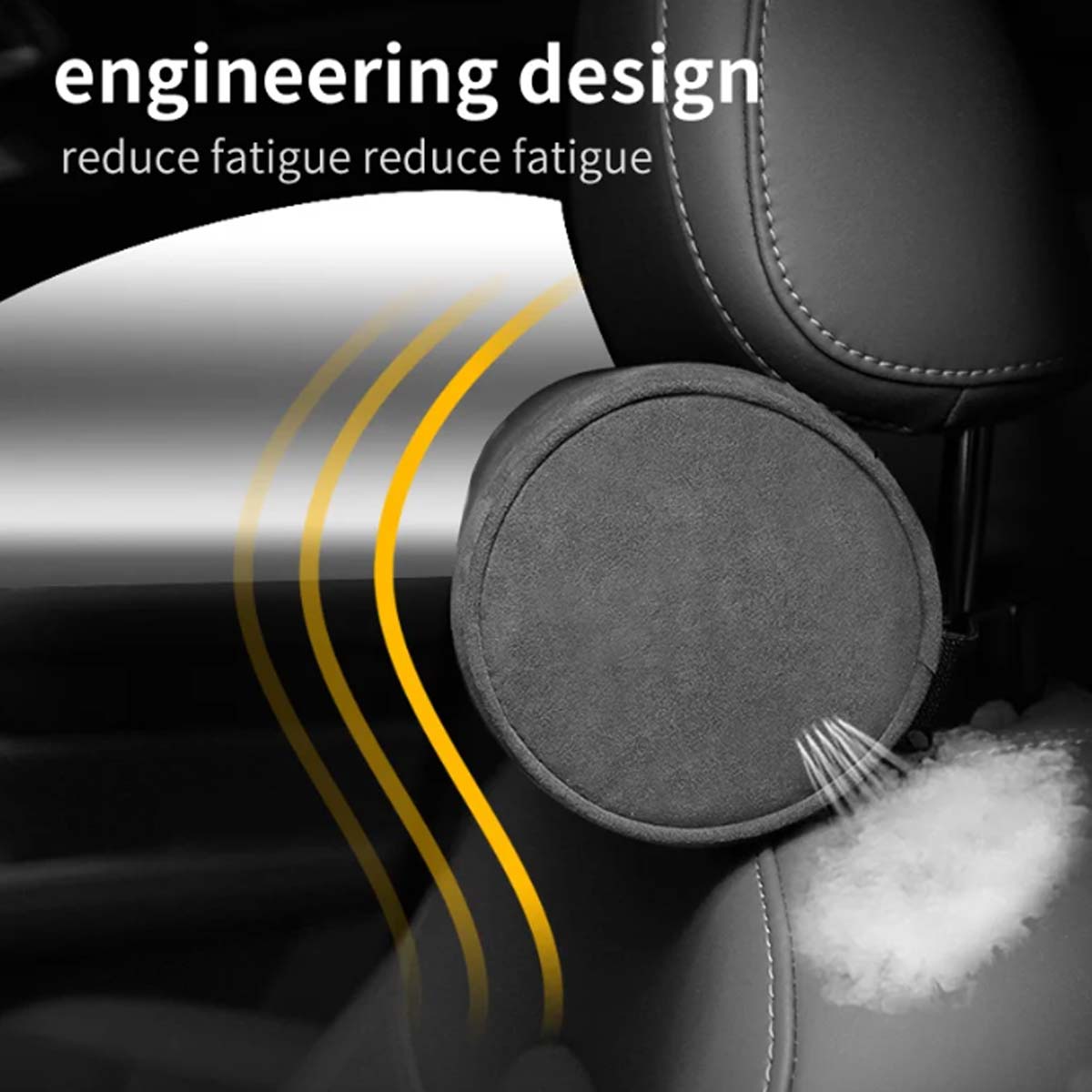 Delicate Leather, Universal Four-Season Deerskin Car Neck Pillow: Premium Round Headrest for Car Seats with Alcantara Interior - A Must-Have Car Accessory for All Seasons
