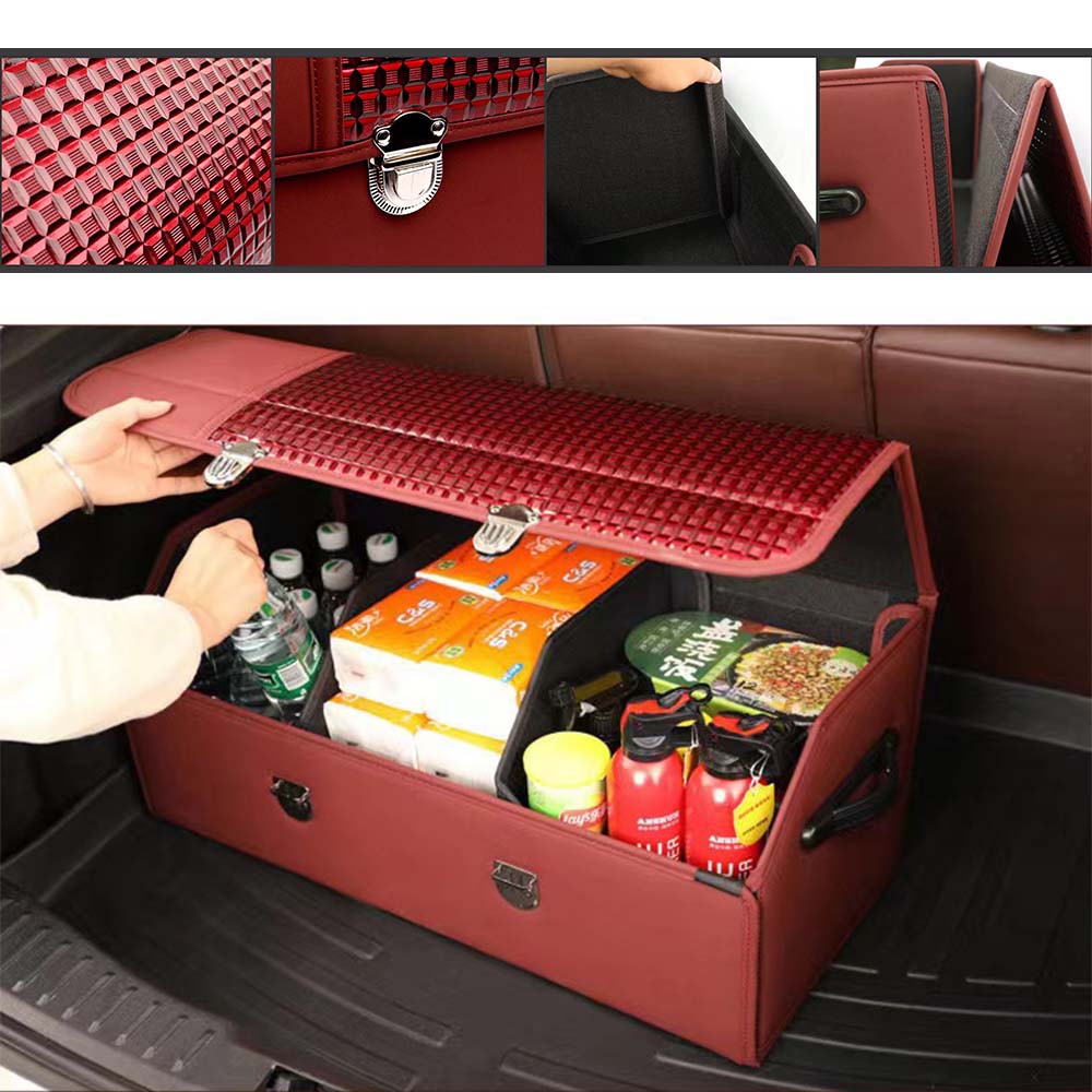 Organizer for Trunk Box Storage, Car Accessories Interior Vehicle Supplies Accessories for the Car - TBS - KX - Delicate Leather