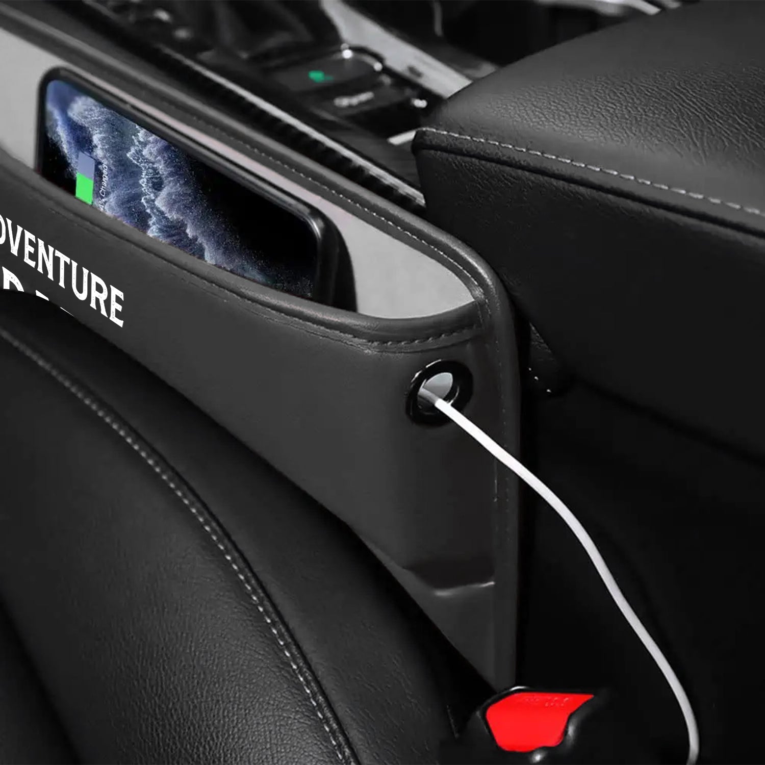 Car Seat Gap Filler Organizer, Custom FIt For Your Cars,Happy Father' s Day, Adventure Dad Multifunctional PU Leather Console Side Pocket Organizer for Cellphones, Cards, Wallets, Keys,Gift for Daddy - Delicate Leather