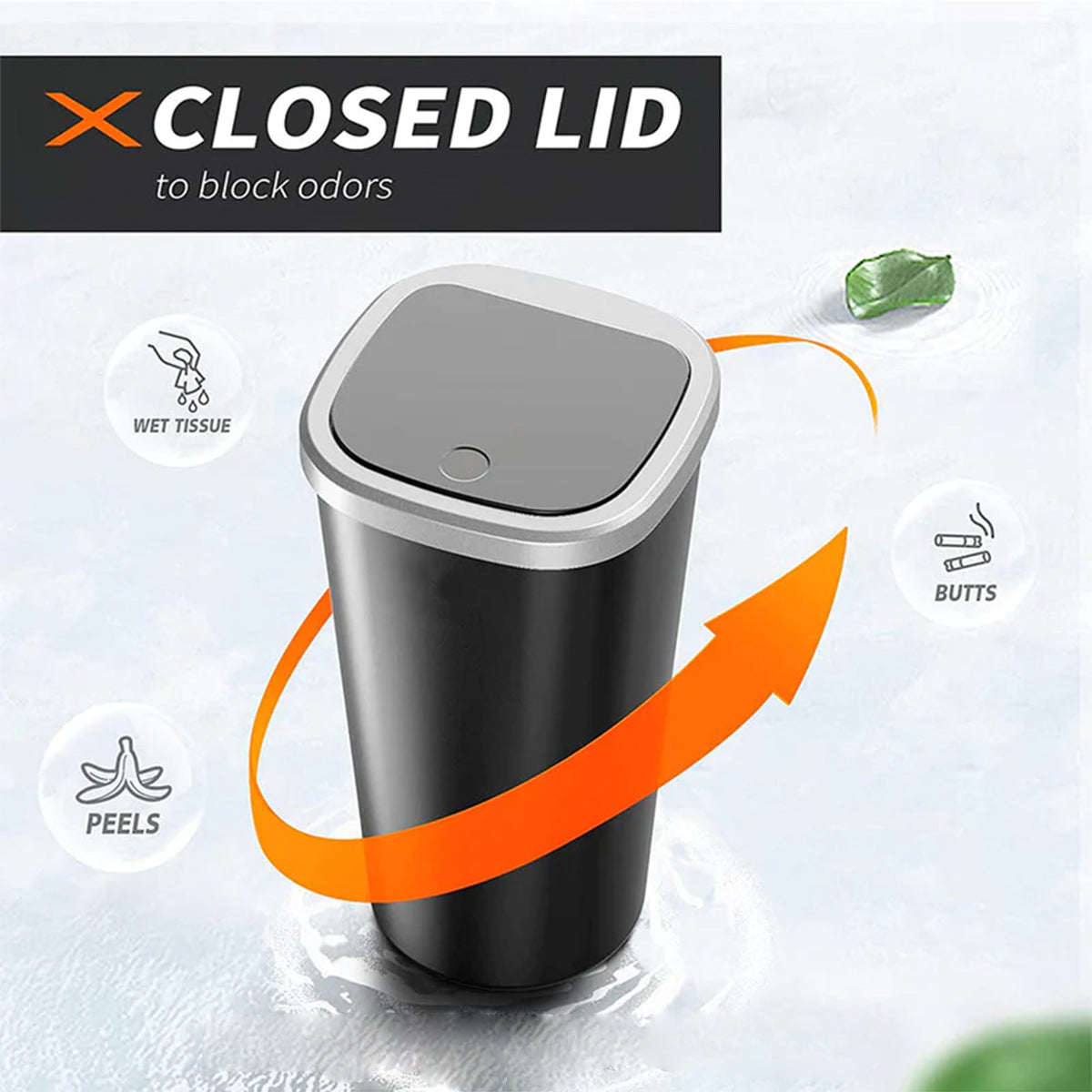 Car Trash Cans, Custom For Your Cars, Compact & Durable Car Accessories for Interior Use 2 Pack, Practical Car Organizers and Storage Cups with Pop-Up Open, Car Accessories LR11993 - Delicate Leather