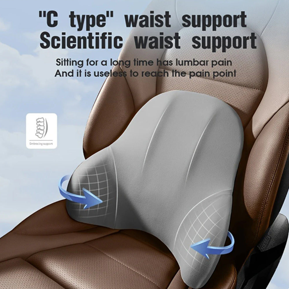 Delicate Leather Neck Memory Foam Pillow, Fit with all car, Car Seat Headrest Neck Rest Cushion for Driving Seat Auto Head Rest Neck Support - Delicate Leather