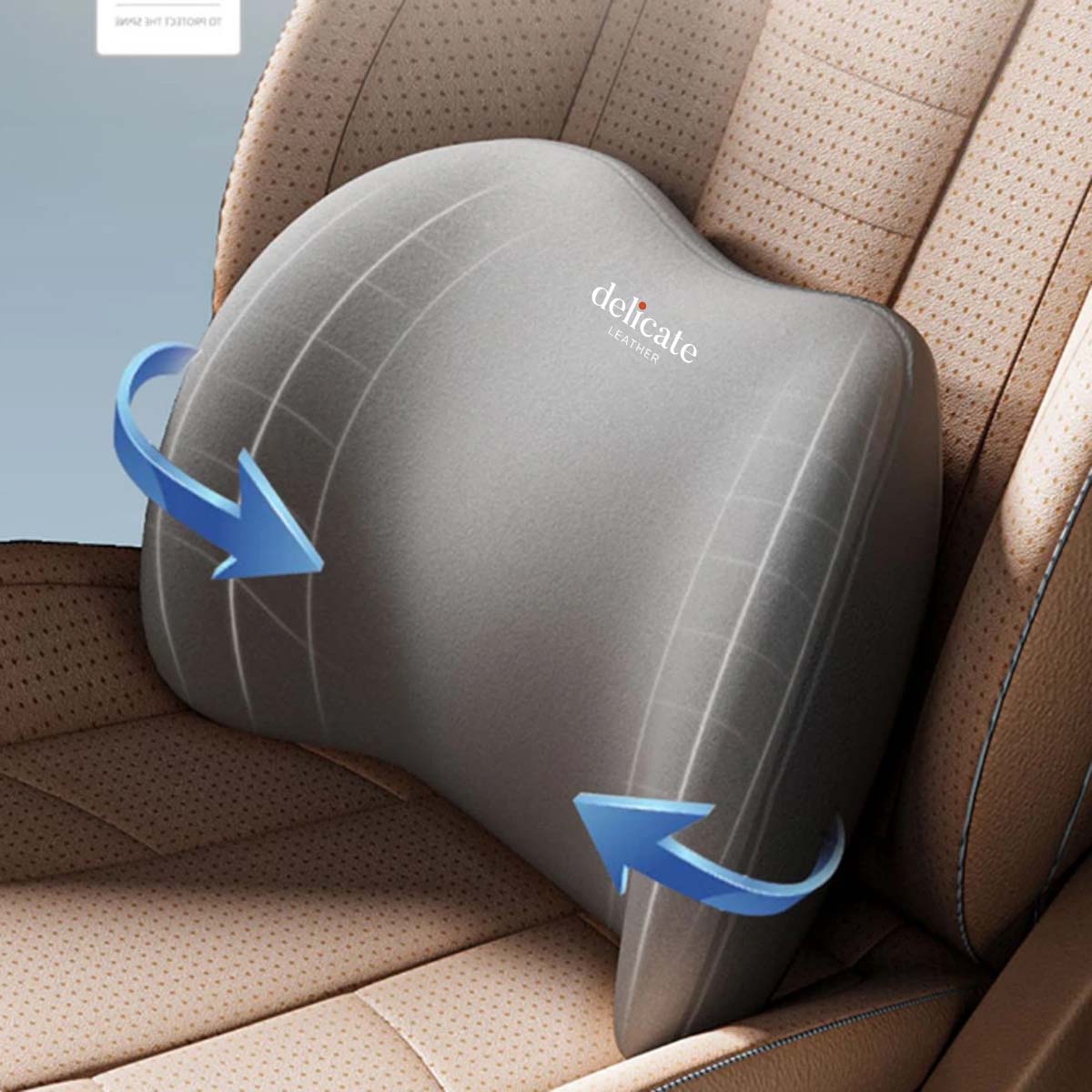 Delicate Leather Car Neck Headrest Pillow: Premium Memory Foam Support Cushion for Ultimate Comfort, Breathable Travel Companion, Lumbar Pillow Included - Universal Car Supplies - Delicate Leather