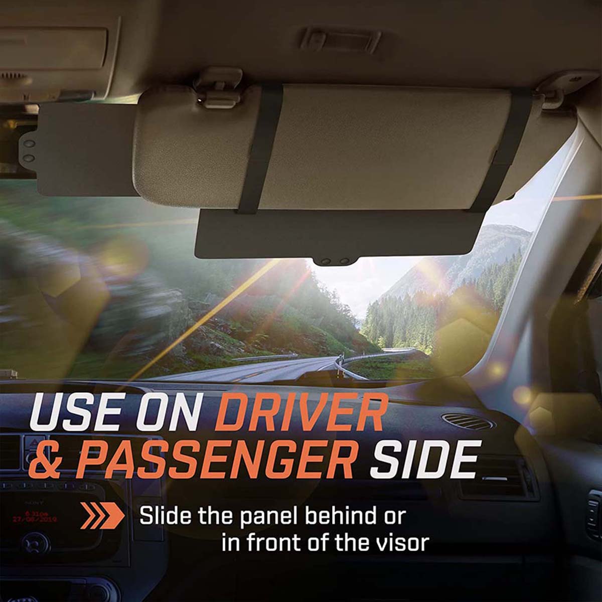 Polarized Sun Visor Sunshade Extender for Car with Polycarbonate Lens, Custom For Your Cars, Anti-Glare Car Sun Visor Protects from Sun Glare, Snow Blindness, UV Rays, Universal for Cars, SUVs LM13999