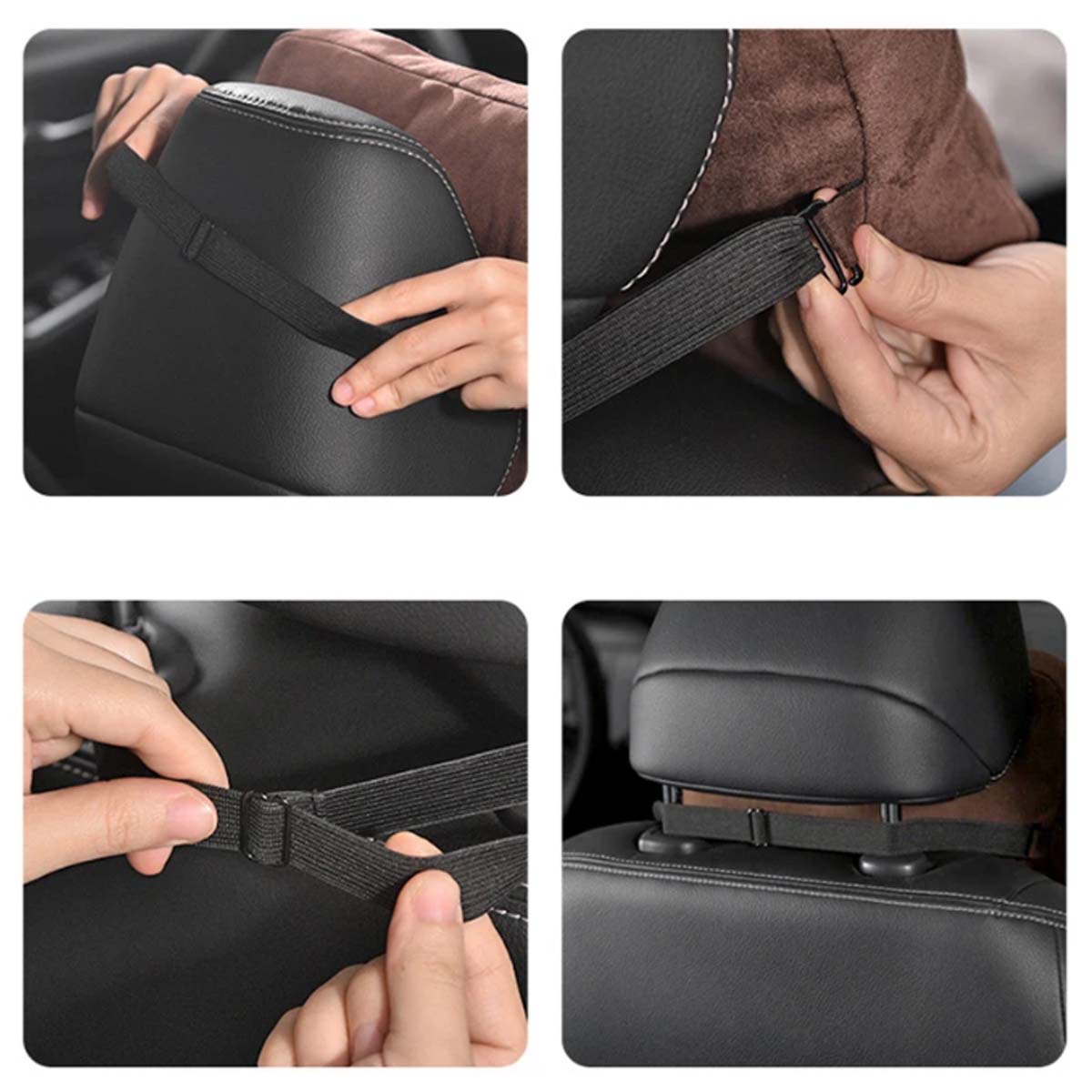 Delicate Leahter Car Seat Headrest Neck Pillow: Premium Accessories for Enhanced Comfort - Delicate Leather