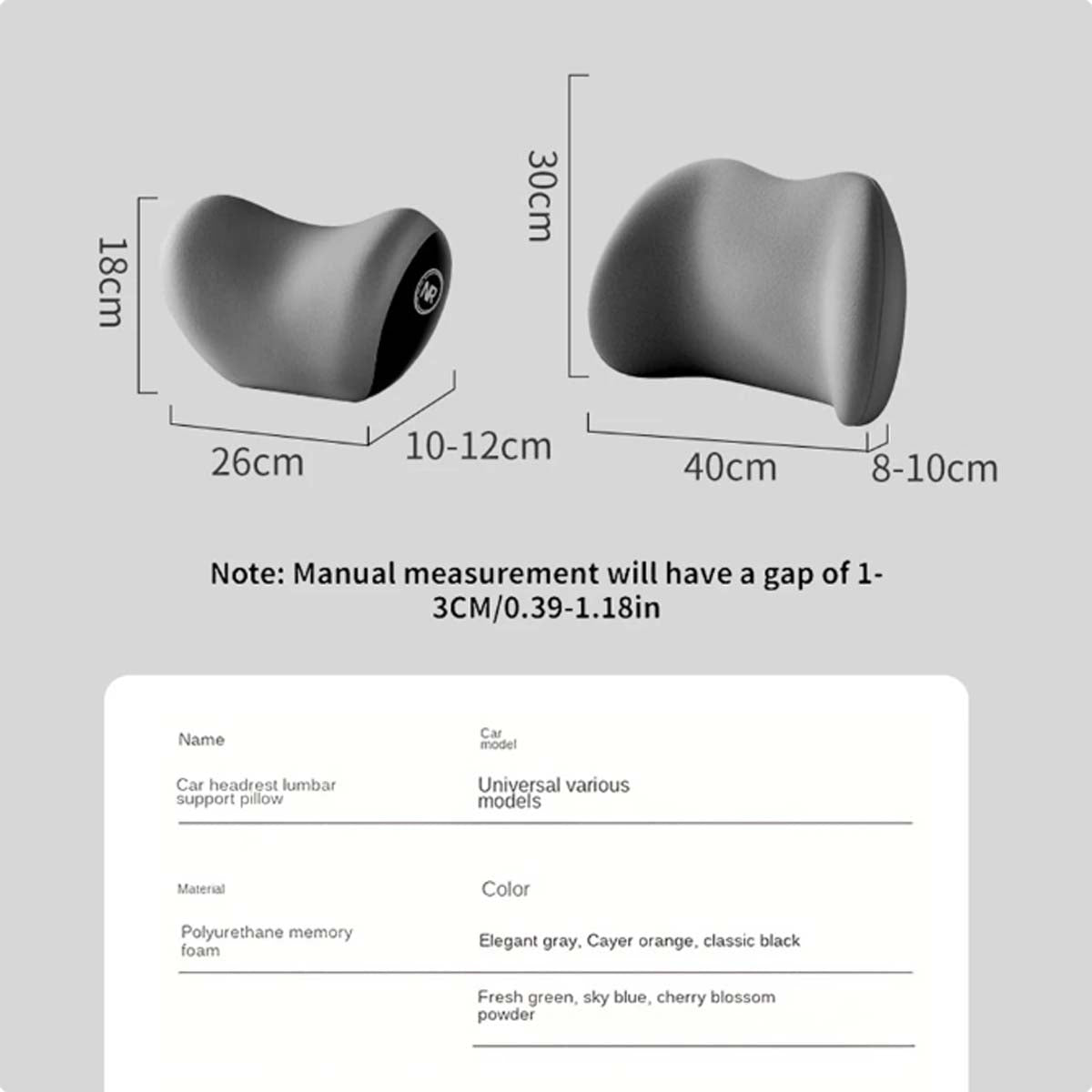 Delicate Leather Car Neck Headrest Pillow: Premium Memory Foam Support Cushion for Ultimate Comfort, Breathable Travel Companion, Lumbar Pillow Included - Universal Car Supplies - Delicate Leather