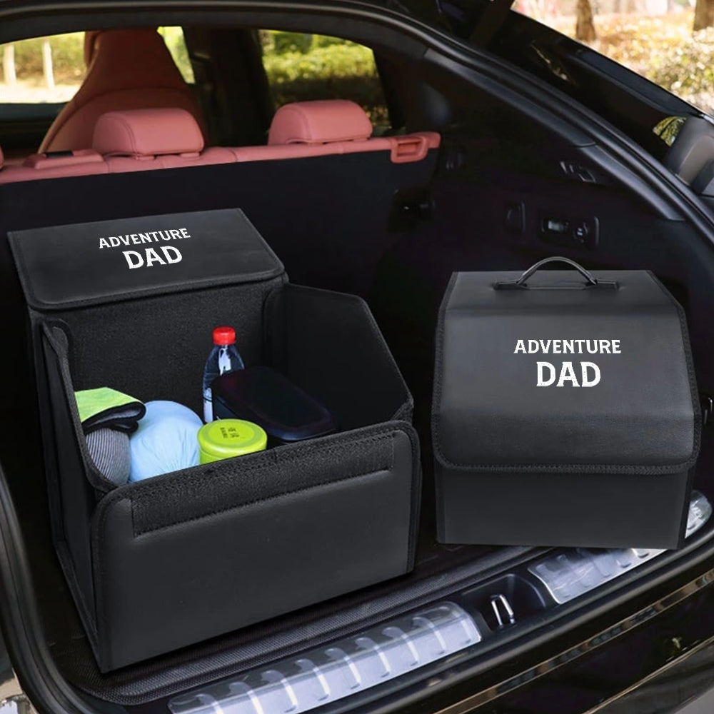 Foldable Trunk Storage Luggage Organizer Box, Happy Father' s Day, Adventure Dad, Custom-Fit For Car, SUV Trunk Organizer Van Cargo Carrier Caddy for Shopping, Camping Picnic, Home Garage DLPF241, Gift for Daddy 04