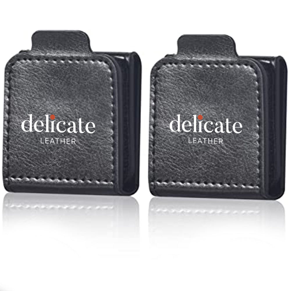 Seatbelt Adjuster, Custom fit for Car, Seat Belt Clip For Adults, Universal Comfort Shoulder Neck Strap Positioner Locking Clip Protector - 2 Pack - Delicate Leather