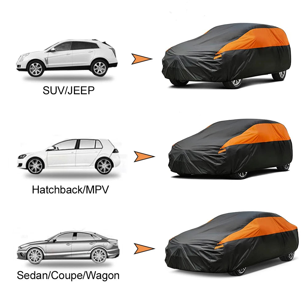NEW Waterproof Car Covers for All Weather Protection - Fit for Sedan, SUV, Hatchback, MPV, Wagon - Delicate Leather