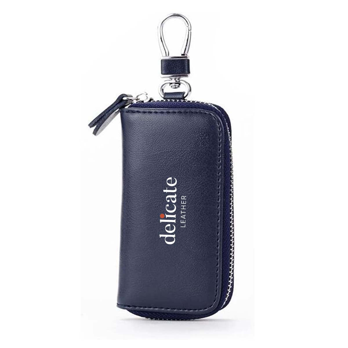Custom fit for Car Gender-Neutral Luxury Leather Key Holder Wallet with 6 Hooks and Zipper Closure for Car Keys - Delicate Leather