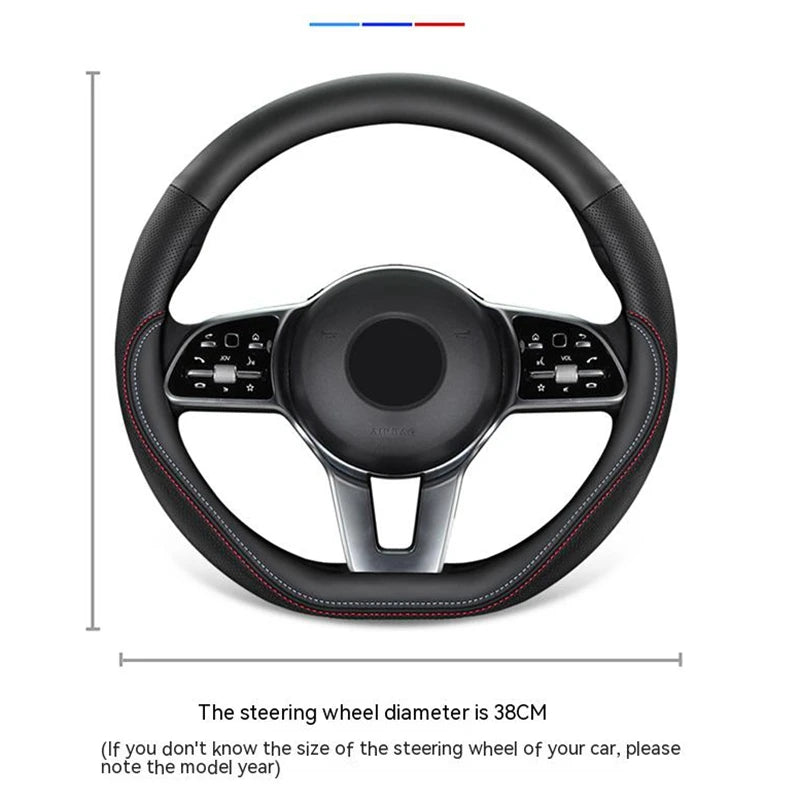 New Four Seasons Sweat-Absorbent Non-Slip Steering Wheel Cover (38cm)