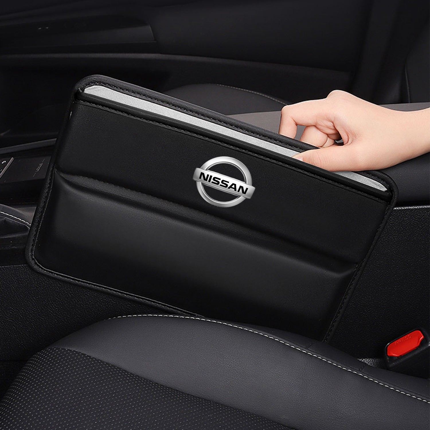 Car Seat Gap Filler Organizer, Custom Fir For Your Cars, Multifunctional PU Leather Console Side Pocket Organizer for Cellphones, Cards, Wallets, Keys