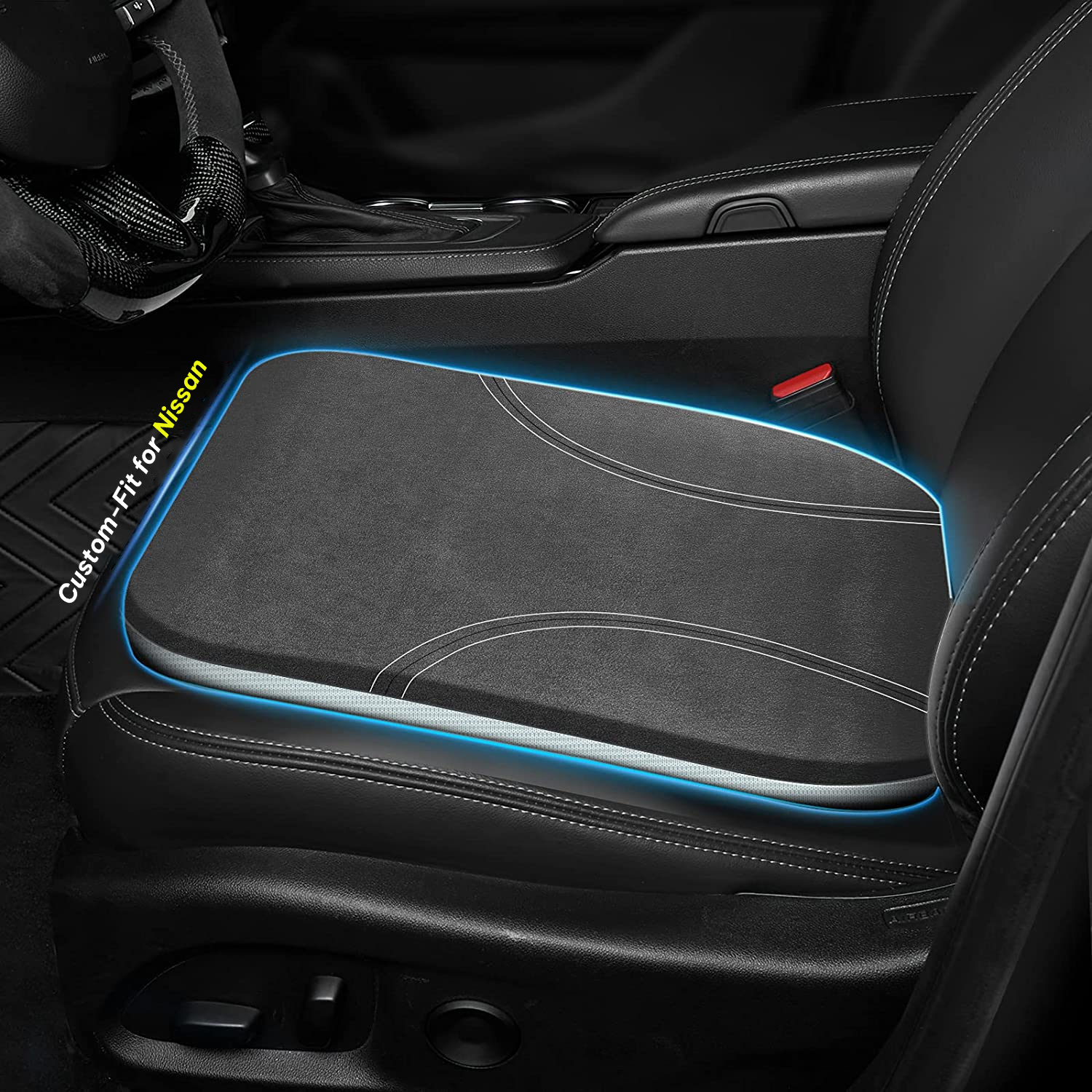 Car Seat Cushion, Custom Fit For Nissan, Car Memory Foam Seat Cushion, Heightening Seat Cushion, Seat Cushion for Car and Office Chair DLPU224 - Delicate Leather
