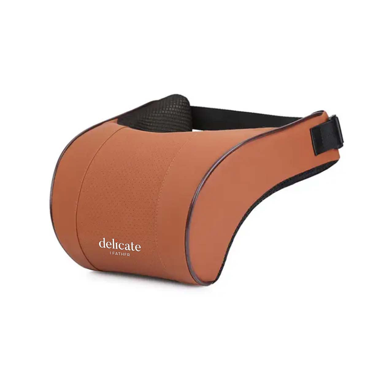 Delicate Leather, Premium PU Leather Car Neck Pillow with Memory Foam for Neck Support - Available in 3 Elegant Colors - Delicate Leather