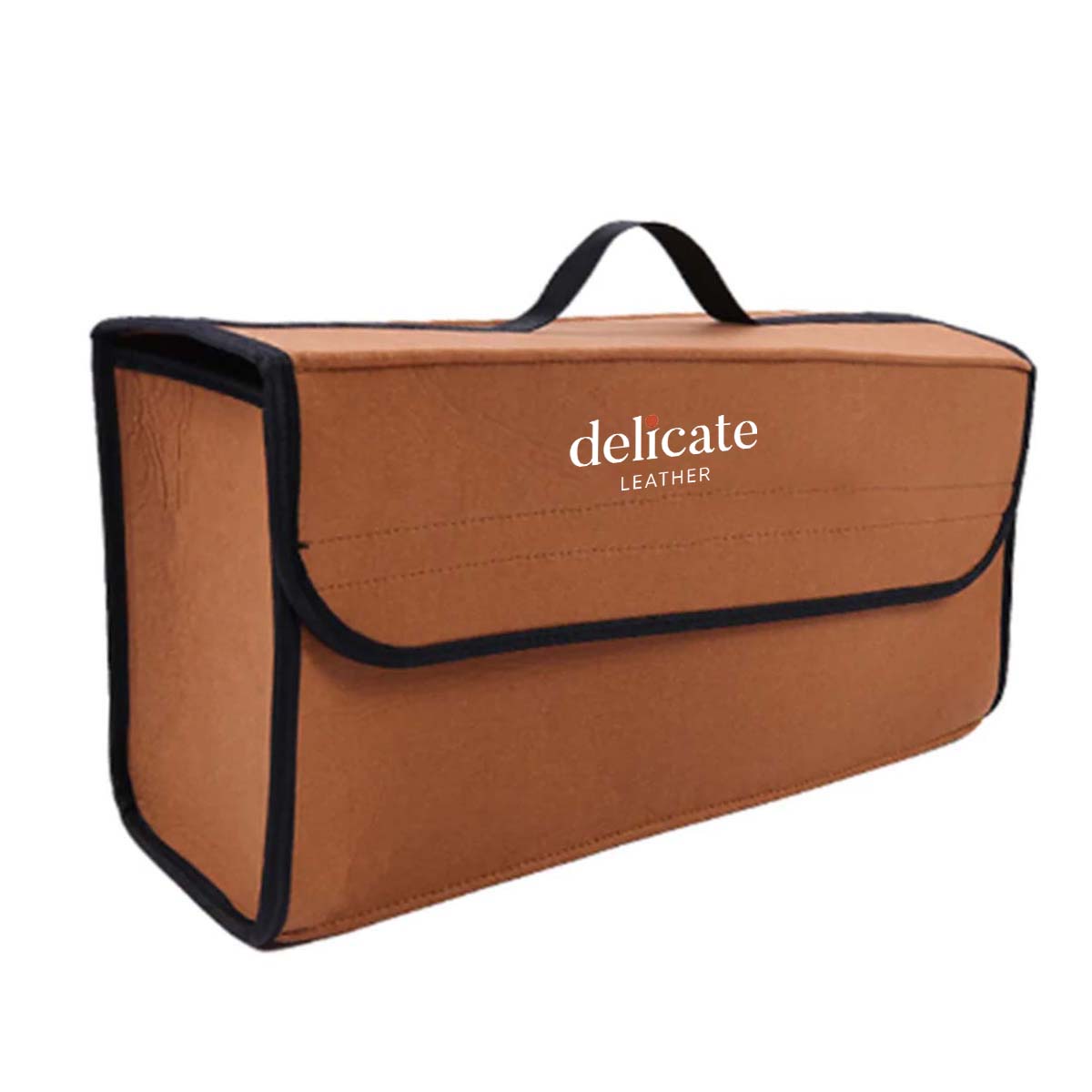 Soft Felt Car Bag Organizer Folding Car Storage Box Non Slip Fireproof Car Trunk Organizer, Custom For Your Cars, Car Accessories MS12990 - Delicate Leather