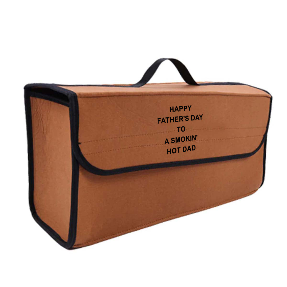 Happy Father's Day to a Smokin' Hot Dad Soft Felt Car Bag Organizer Folding Car Storage Box Non Slip Fireproof Car Trunk Organizer, Custom For Your Cars, Father's Day Gift, Car Accessories 14