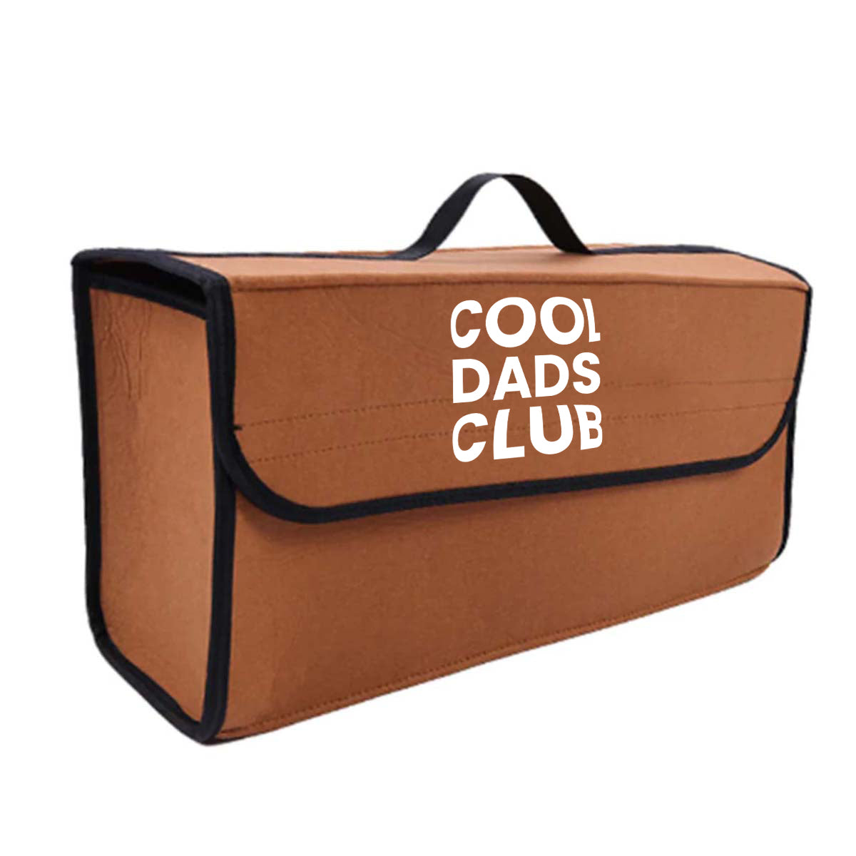 Cool Dads Club Soft Felt Car Bag Organizer Folding Car Storage Box Non Slip Fireproof Car Trunk Organizer, Custom For Your Cars, Father's Day Gift, Car Accessories - Delicate Leather