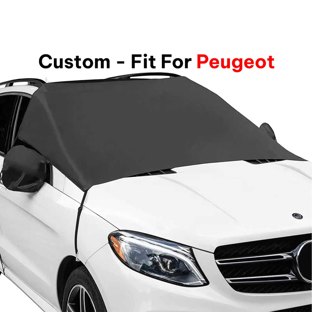 Car Windshield Snow Cover, Custom-Fit For Car, Large Windshield Cover for Ice and Snow Frost with Removable Mirror Cover Protector, Wiper Front Window Protects Windproof UV Sunshade Cover DLPE235 - Delicate Leather