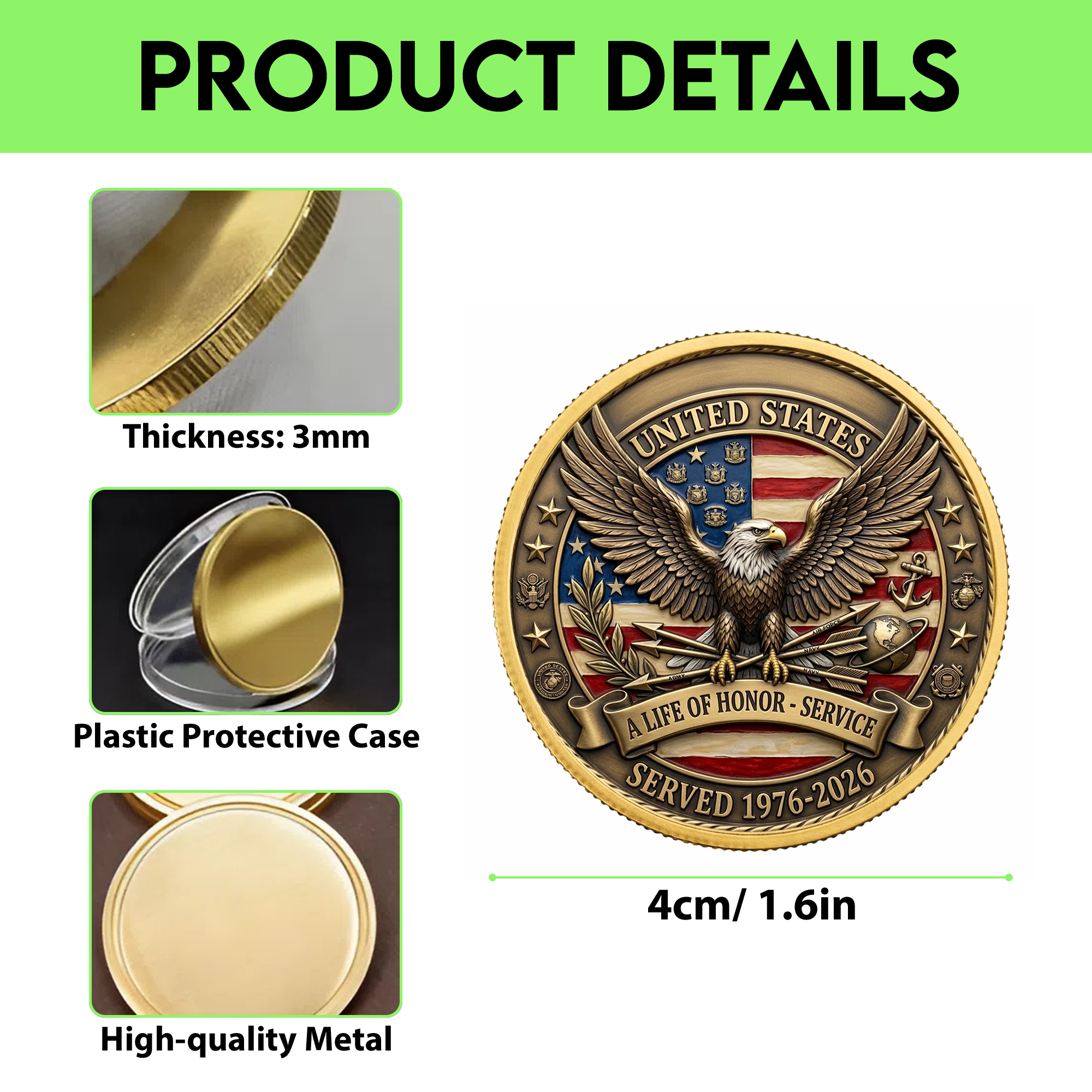 250th Anniversary of America 1776–2026 Commemorative Coin – Patriotic Souvenir Token 09 - Delicate Leather