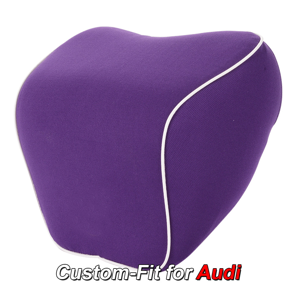 Lumbar Support Cushion for Car and Headrest Neck Pillow Kit, Custom-Fit For Audi, Ergonomically Design for Car Seat, Car Accessories DLRA254 - Delicate Leather