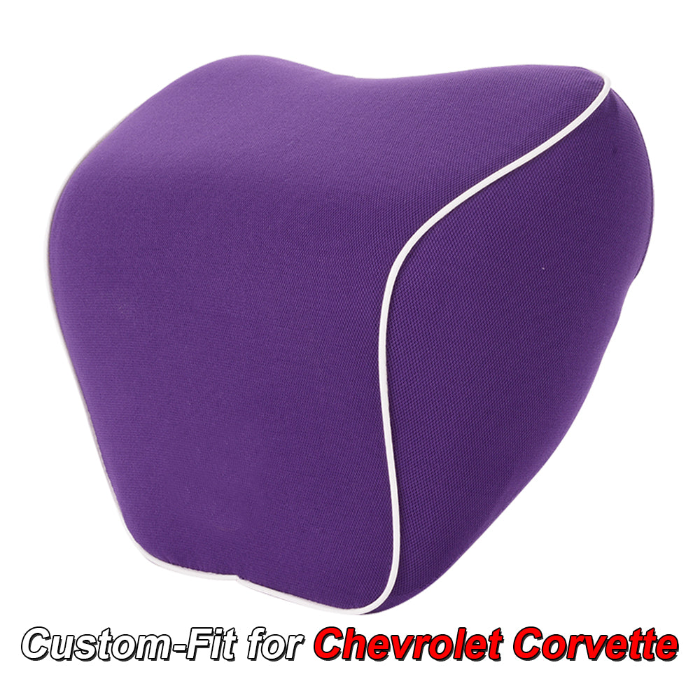 Lumbar Support Cushion for Car and Headrest Neck Pillow Kit, Custom-Fit For Chevrolet Corvette, Ergonomically Design for Car Seat, Car Accessories DLCC254 - Delicate Leather