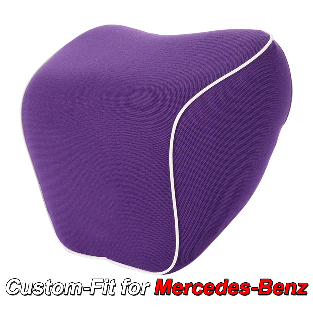 Lumbar Support Cushion for Car and Headrest Neck Pillow Kit, Custom-Fit For Mercedes-Benz, Ergonomically Design for Car Seat, Car Accessories DLMB254 - Delicate Leather